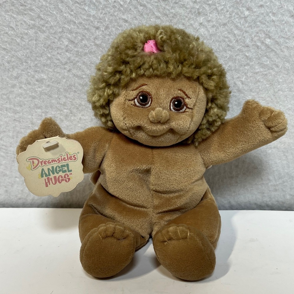 Vintage 1998 Dreamsicles Angel Hugs Cupcake‎ Plush Brown Cherub 08003 NWT 8"
